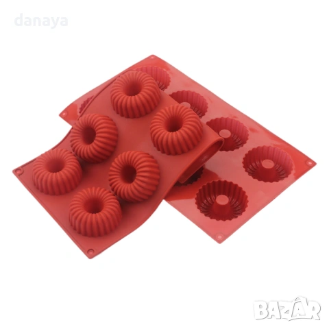 6336 Силиконова форма за къдрави понички донът, 8 гнезда, снимка 2 - Форми - 53150384
