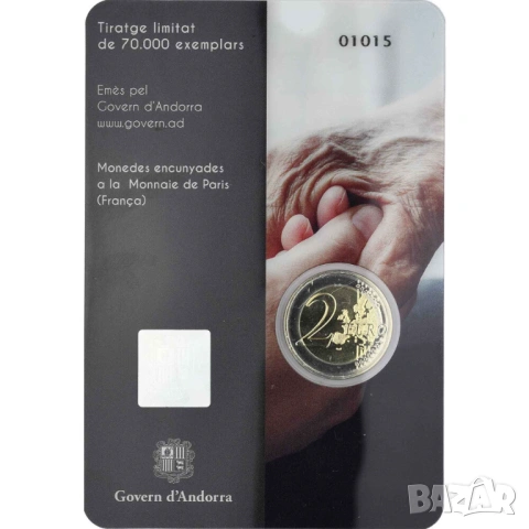 Андора 2 евро 2021 Грижа за възрастните хора, снимка 3 - Нумизматика и бонистика - 53947361
