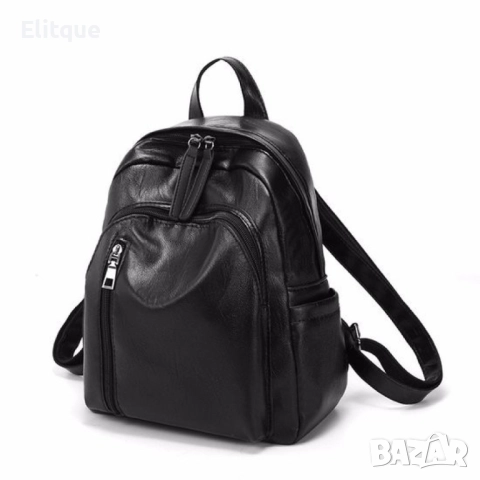 Дамска раница от висококачествена кожа с подарък малка чанта и портмоне , снимка 5 - Раници - 52744304