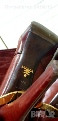 Prada Leather Boots Size 37/1/2 /24см. ОРИГИНАЛ! Дамски Кожени Ботуши!, снимка 4 - Дамски ботуши - 53293645