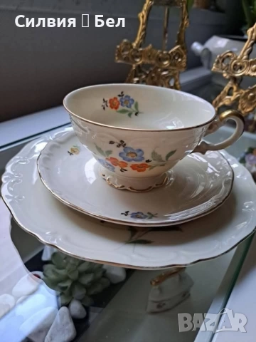 Порцеланов троен сет, снимка 4 - Чаши - 51896823