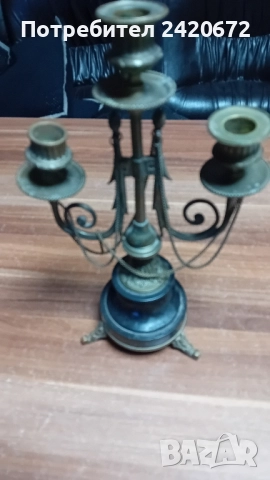 старинен свещник, снимка 2 - Декорация за дома - 52070656