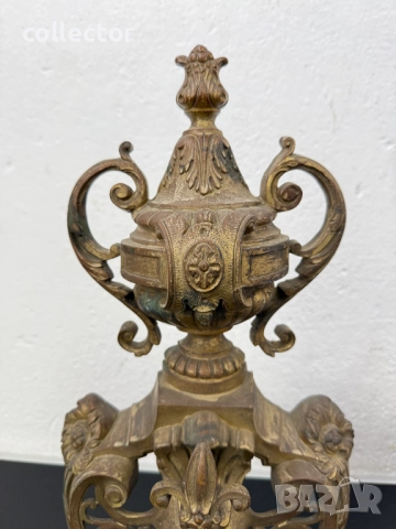 Френски каминни подпори - Наполеон III №7773, снимка 8 - Антикварни и старинни предмети - 52839805