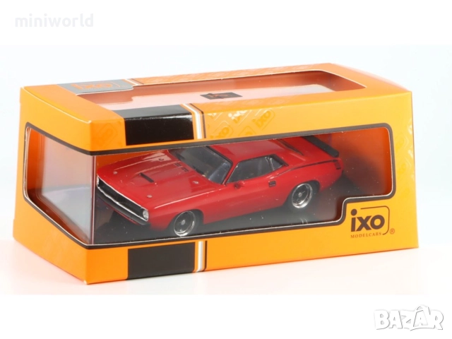 Plymouth Barracuda 1970 - мащаб 1:43 на IXO Models моделът е нов в PVC дисплей-кейс, снимка 3 - Колекции - 52301529