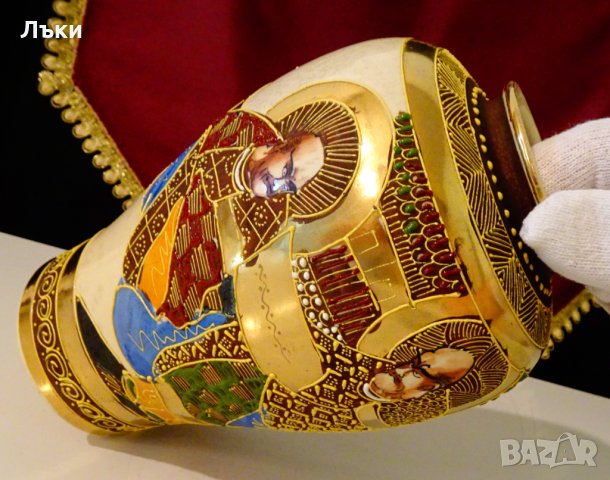 Satsuma Kinkozan Tsukuru,ваза японски порцелан. , снимка 14 - Вази - 33984435