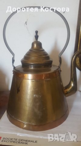 Стар голям меден чайник, снимка 6 - Антикварни и старинни предмети - 35178488