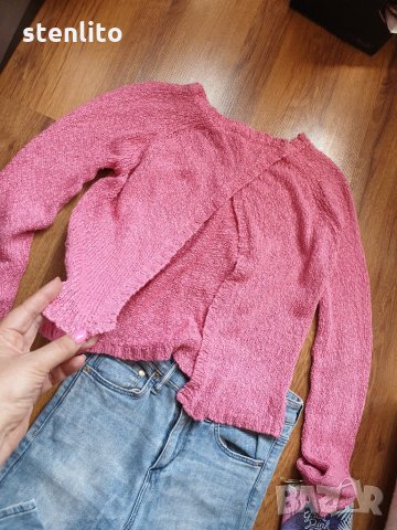 Розова блузка с отворен гръб, снимка 4 - Блузи с дълъг ръкав и пуловери - 29156272