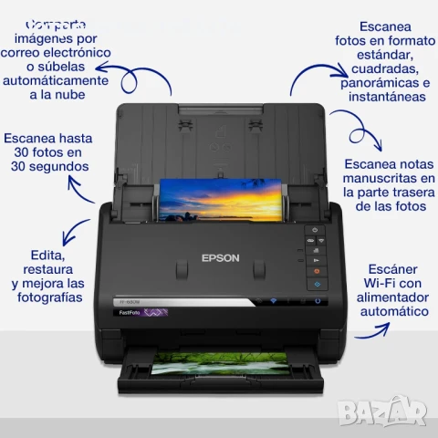 WiFi cкенер за снимки "EPSON" FastFoto FF-680W, снимка 2 - Принтери, копири, скенери - 51174617