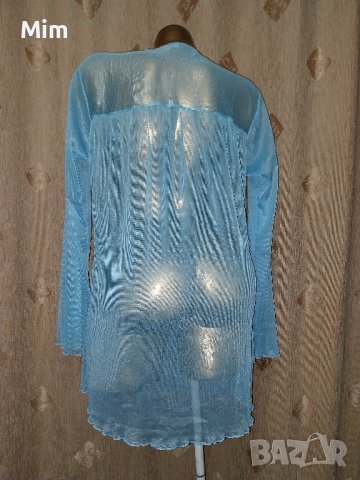 L/XL  Светло синя, прозрачна блуза/ туника/, снимка 3 - Рокли - 42929871