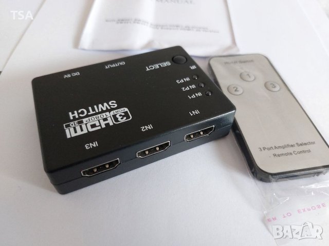 HDMI switch превключвател с дистанционно - 3 входа, снимка 4 - Друга електроника - 40499692