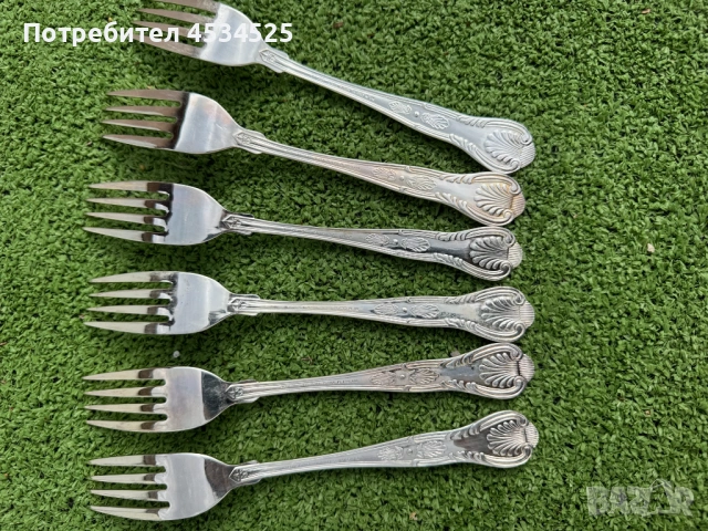 🍴 Посребрени Вилици и Ножове "Kings Pattern" (12 части), снимка 3 - Антикварни и старинни предмети - 54057472