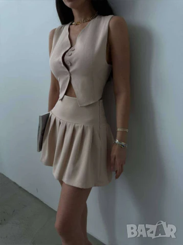 дамски комплект елек и къса пола, снимка 3 - Комплекти - 50769759