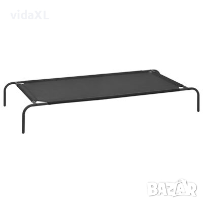 vidaXL Повдигнато легло за кучета, черно, XL, textilene(SKU:170663, снимка 1 - За кучета - 44654314