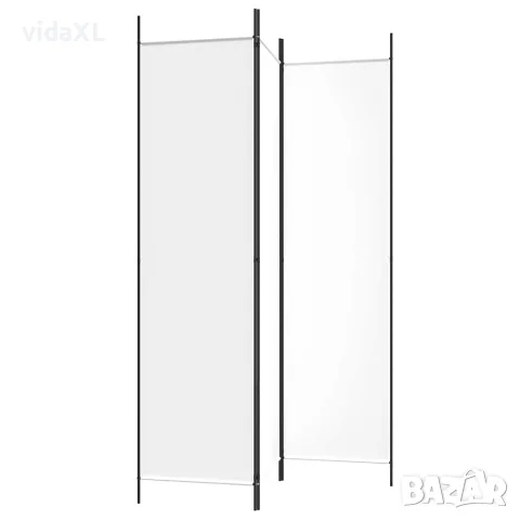 vidaXL Параван за стая, 3 панела, бял, 150x200 см, текстил, снимка 5 - Паравани - 56147188