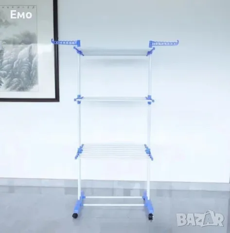 Сгъваем сушилник за дрехи на колелца - практична стойка за сушене на пране, снимка 16 - Сушилни - 48372035