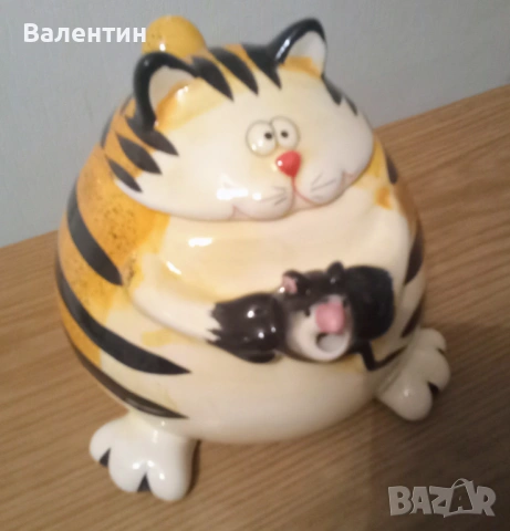 Интересен керамичен комплект чайник и купа, снимка 2 - Сервизи - 54129313