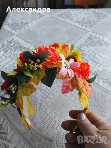 Детска диадема за есенни изяви, снимка 2 - Шноли, диадеми, ленти - 52044045