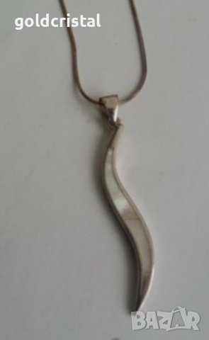 сребърен медальон с седеф, снимка 6 - Обеци - 17304857