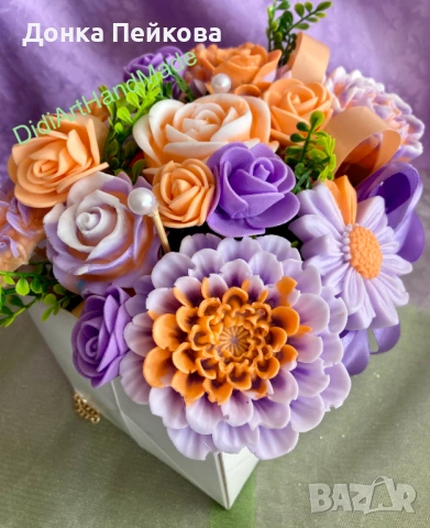 Букет от сапунени цветя, снимка 12 - Козметика за тяло - 53880911