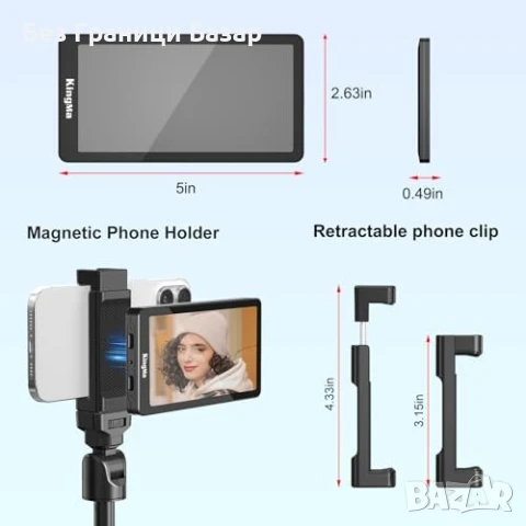 Нов Външен Екран 5" за iPhone Айфон Задна Камера, Влог, Live, TikTok, снимка 7 - Друга електроника - 50747131