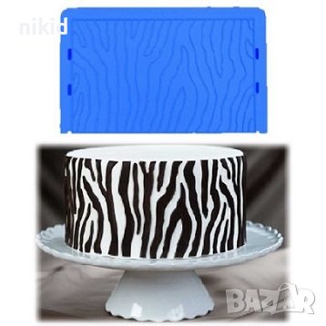 Зебра шарки кора дърво силиконов молд форма декорация торта фондан шоколад и др.