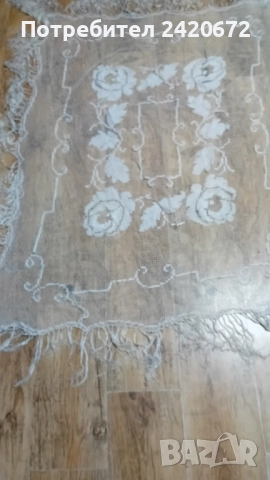 плетена старинна покривка, снимка 3 - Покривки за маси - 52329178