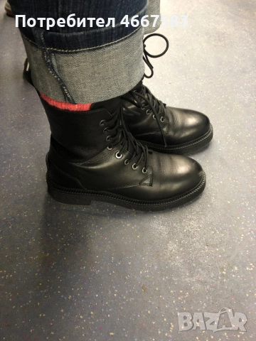 Кожени кубинки класически, снимка 2 - Дамски ботуши - 52639435