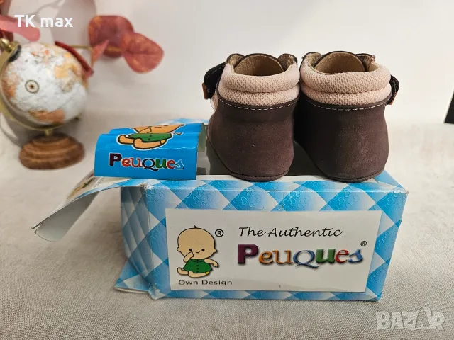 Испански бебешки обувки Peuques №17 – естествена кожа за количка възраст: приблизително 3–6 месеца, снимка 3 - Бебешки обувки - 55961408