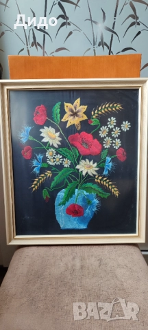 Картина ваза с цветя, снимка 2 - Картини - 51881165