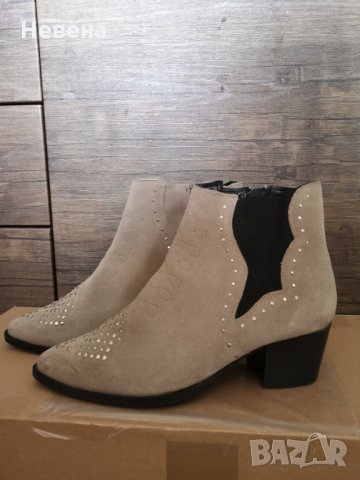 Маркови Дамски Боти естествен велур номер 38, снимка 5 - Дамски боти - 29342224