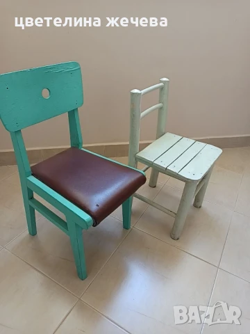 Детски ретро столчета , снимка 2 - Столове - 50676579