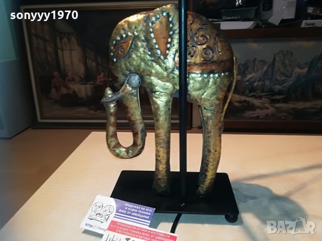 метален слон-лампа-50см-внос франция, снимка 7 - Колекции - 29563049