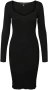 Черна рокля от еластично фино плетиво, снимка 2
