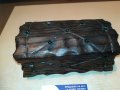 дървена кутия с метален обков-внос франция, снимка 4