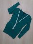 Зелено блуза със сребристи пайети около деколтето , снимка 1 - Блузи с дълъг ръкав и пуловери - 31046645