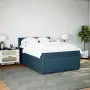 vidaXL Боксспринг легло с матрак, синя, 140x190 см, кадифе, снимка 5