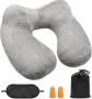 Комплект за пътуване възглавница за врат, маска за очи и тапи за уши, снимка 3