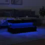 vidaXL Маса за кафе с LED осветление, бяла, 90x50x40 см, снимка 5