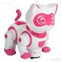 Интерактивна детска играчка - котка робот в бяло и розово с музика, звуци и светлини