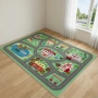 Детски килим за игра 120х160см - Тъмнозелен килим, противоплъзгащ и миещ се, снимка 8