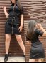 Спортно елегантен рокля с капси, цвят черен , снимка 1 - Рокли - 44495706