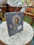 Прекрасна антикварна руска икона с емайл, снимка 4
