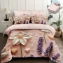 Флорален спален комплект с ластик 100% памук 200x230 / 180x200, снимка 8