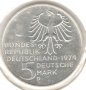 Germany-5 Deutsche Mark-1974 D-KM# 139-Immanuel Kant-Silver, снимка 2