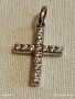 Сребърен медальон кръст с инкрустирани кристали ювелирна изработка 52357, снимка 3