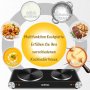 CUSIMAX Hob 2 Електрически чугунен котлон 2 плочи с двоен контрол на температурата, преносим котлон , снимка 7