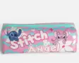 Цилиндричен несесер Stitch – розов, 19x6x6 см, снимка 3