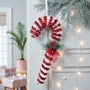 6140 Висяща коледна украса Захарно бастунче, 30 см, снимка 1