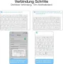 Bluetooth клавиатура немска,безжична ултратънка,съвместима с iOS/Android/Windows системи, снимка 5