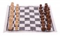 шах,дървени фигури,дъска от плат